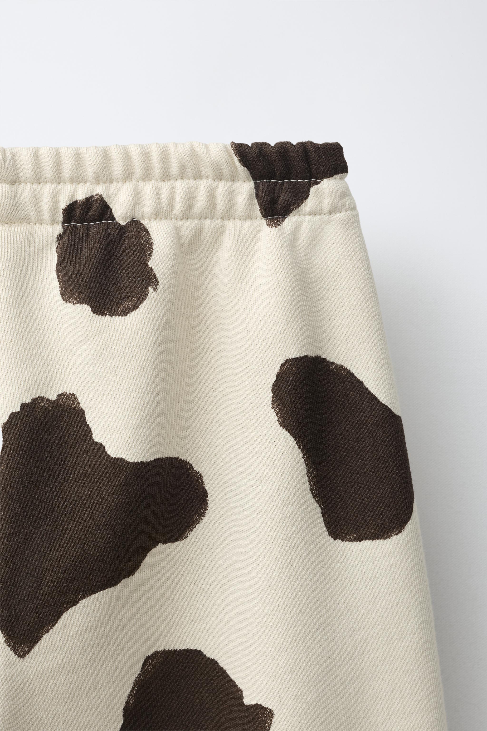 PANTALON EN MOLLETON IMPRIMÉ VACHE